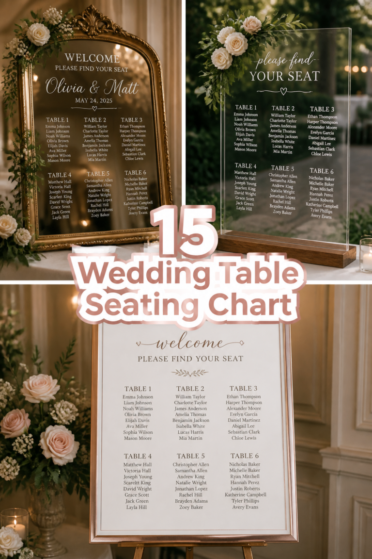 💓 15 Wedding Table Seating Chart