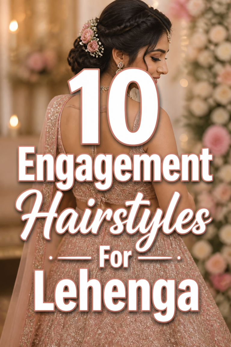 💍 10 Engagement Hairstyles For Lehenga