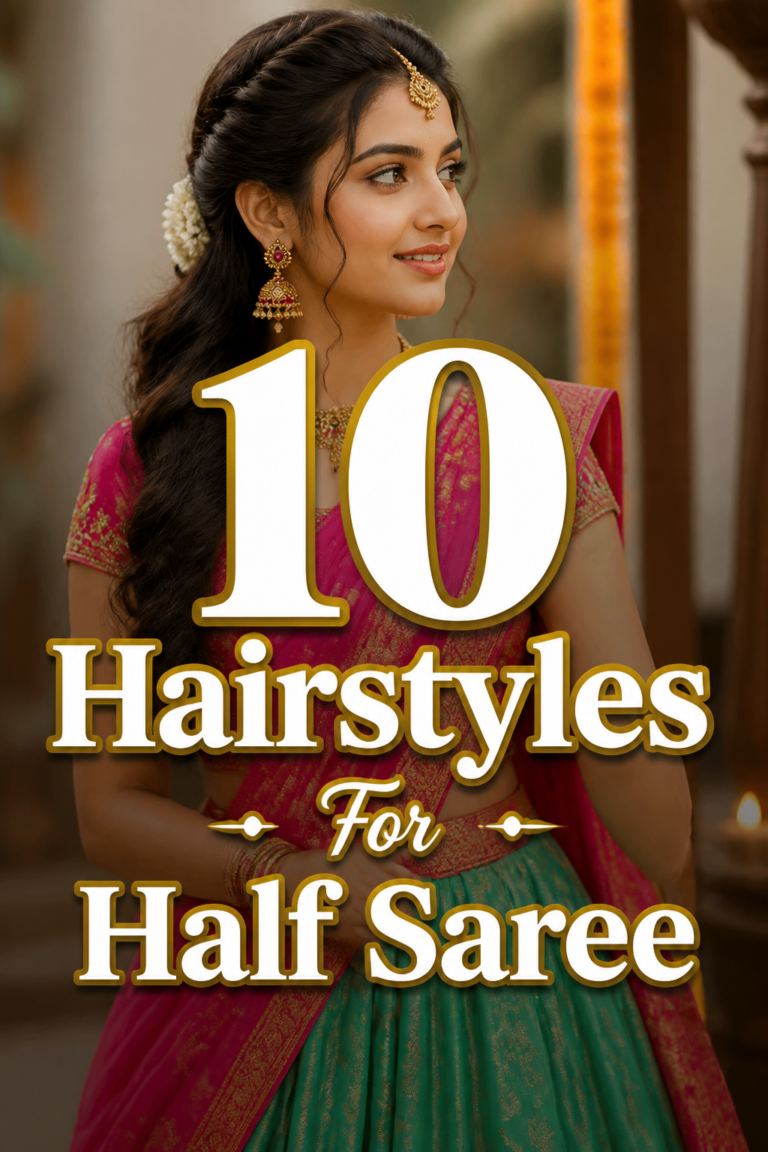 🌺 10 Hairstyles For Half Saree