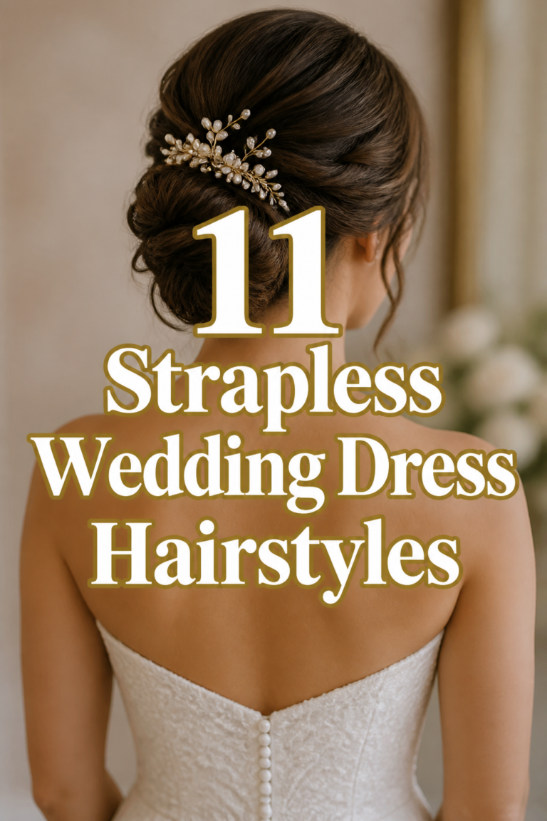 ✨ 11 Strapless Wedding Dress Hairstyles